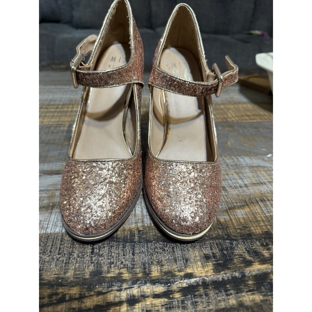 Mix No 6 Shoes Block Heel Glitter Sparkle Shoes Mary Jane Strap US 8.5 women’s